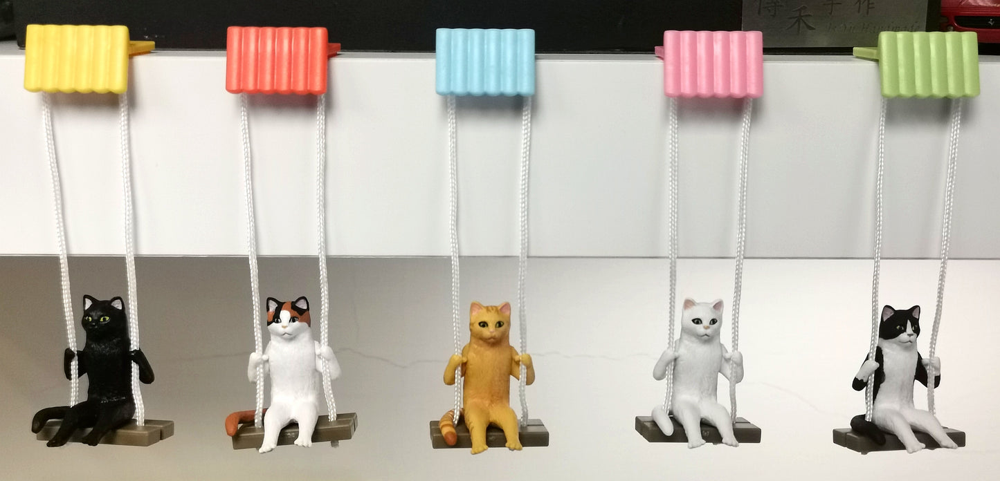 Kitan Club Neko Buranko cat Swing Capsule Gashapon Toy Complete Figures set of 5