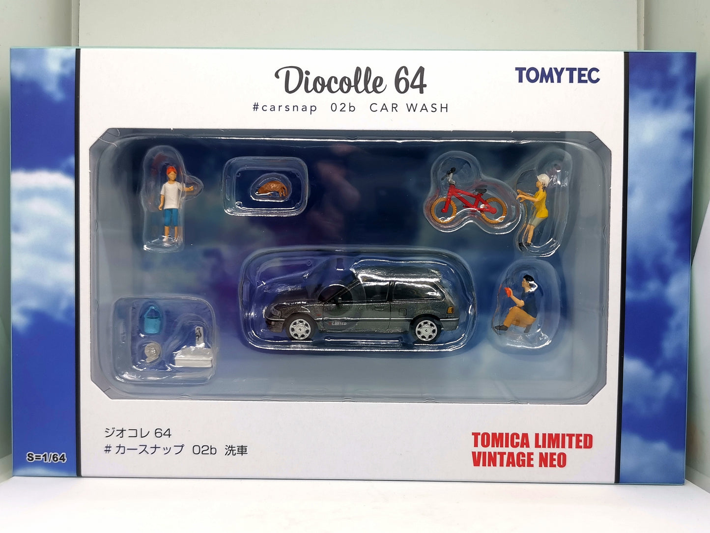 Tomytec Limited Vintage
Neo Diocolle64 Car Snap
02b Car Wash Diorama
With Honda Civic 25X S Limited Takara Tomy