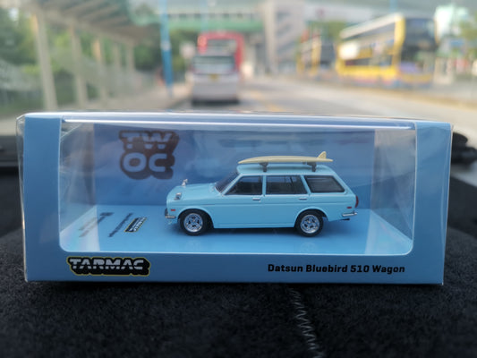 Tarmac Works Membership Exclusive Datsun Blue Bird 510 Wagon Blue
