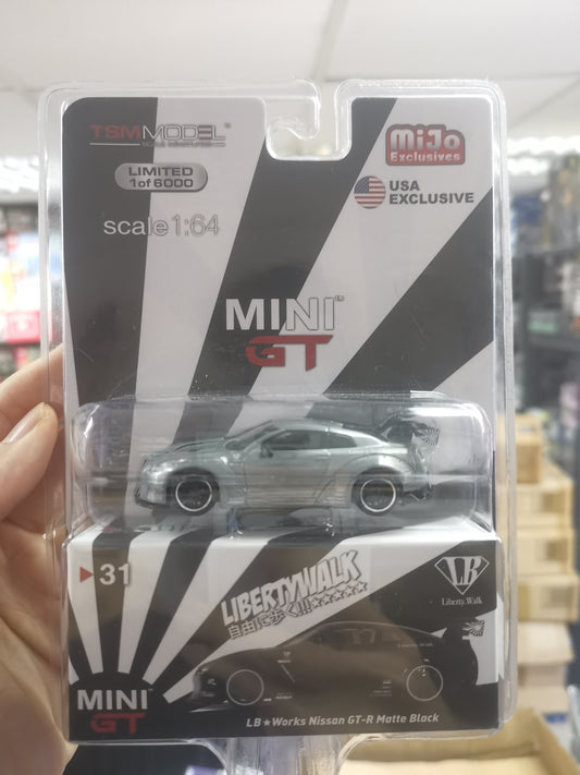 Mini GT #31 Chase LB Works Nissan GT-R Matte Black Mijo Exclusive
