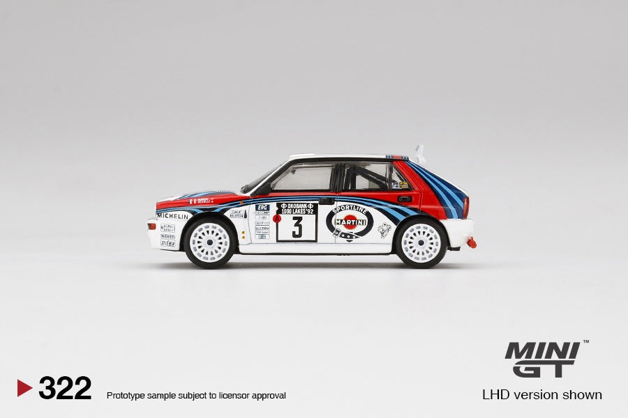 MINI GT #322 1/64 Lancia Delta HF Integrale Evoluzione 1992 Rally 1000 Lakes Winner #3 Mini GT