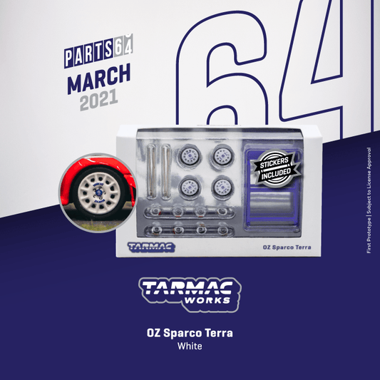 Tarmac Works OZ Sparco TerraWhite 1:64 SCALE