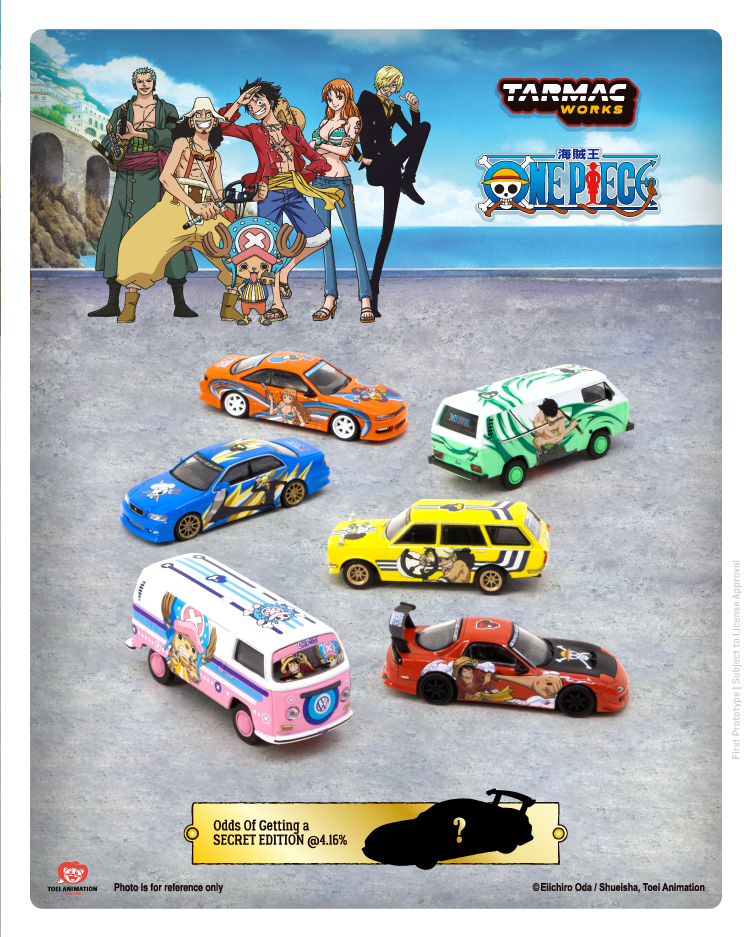 Tarmac Works 1/64 Collab One Piece Complete Set of 7 include 300pcs Limited VW Type II