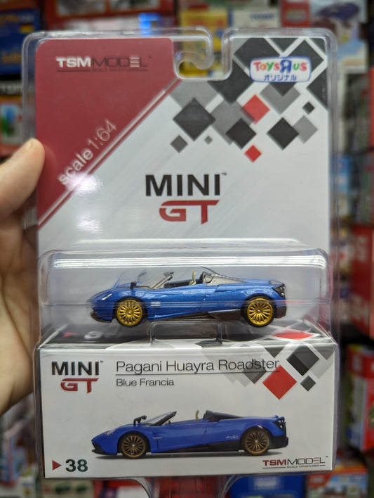 Mini GT #38 Pagani Huayra Roadster Blu Argentina Japan ToysRus special packing exclusive
