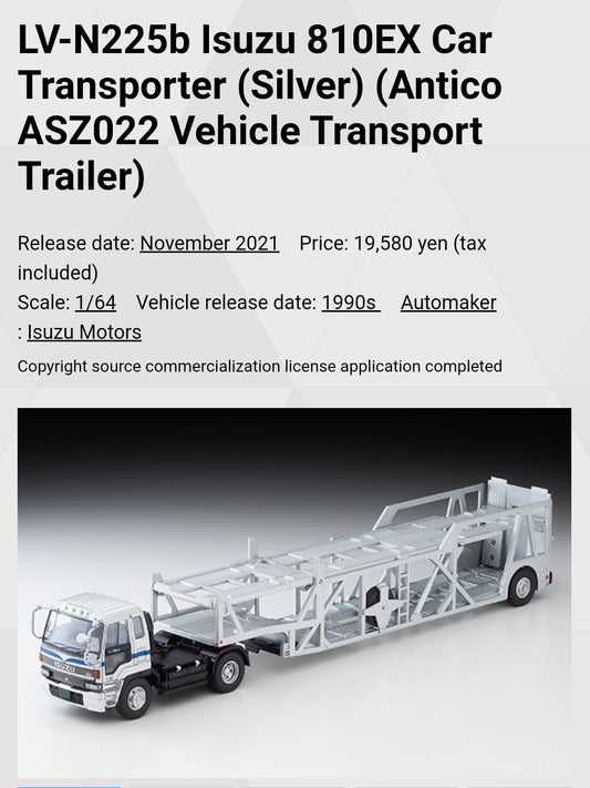 LV-N225b Isuzu 810EX Car Transporter (Silver)
