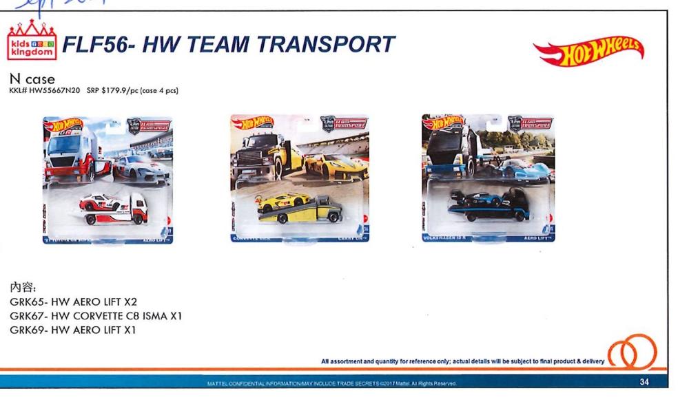 Hotwheels Team Transport N case set of 4pcs complete box Hotwheels