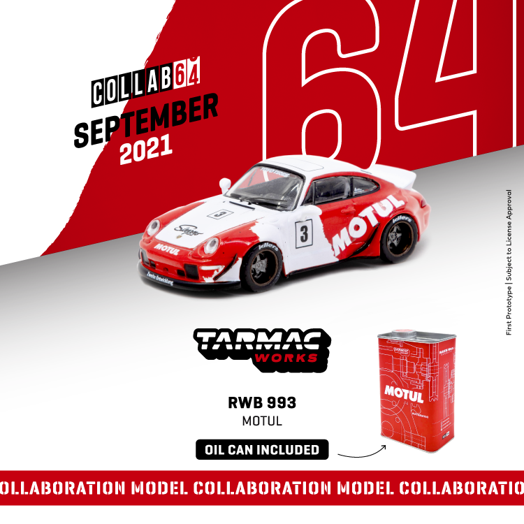 Tarmac Works 1:64 Scale Porsche 993 RWB Motul With oil can