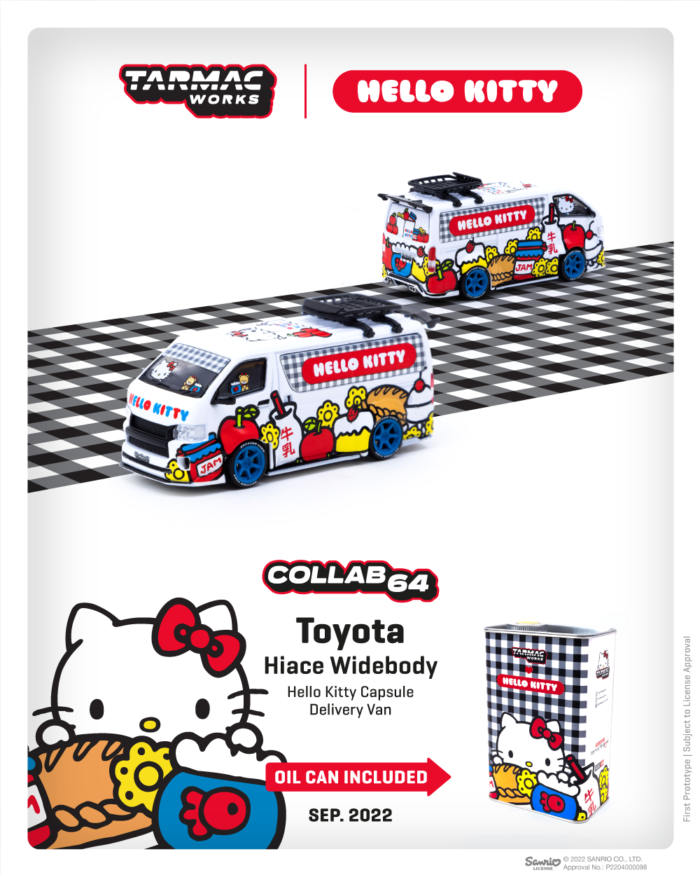 Tarmacworks 1:64 Toyota Hiace Widebody
Hello Kitty Capsule
Delivery Van Tarmacworks