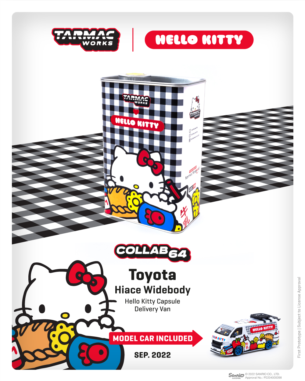 Tarmacworks 1:64 Toyota Hiace Widebody
Hello Kitty Capsule
Delivery Van Tarmacworks