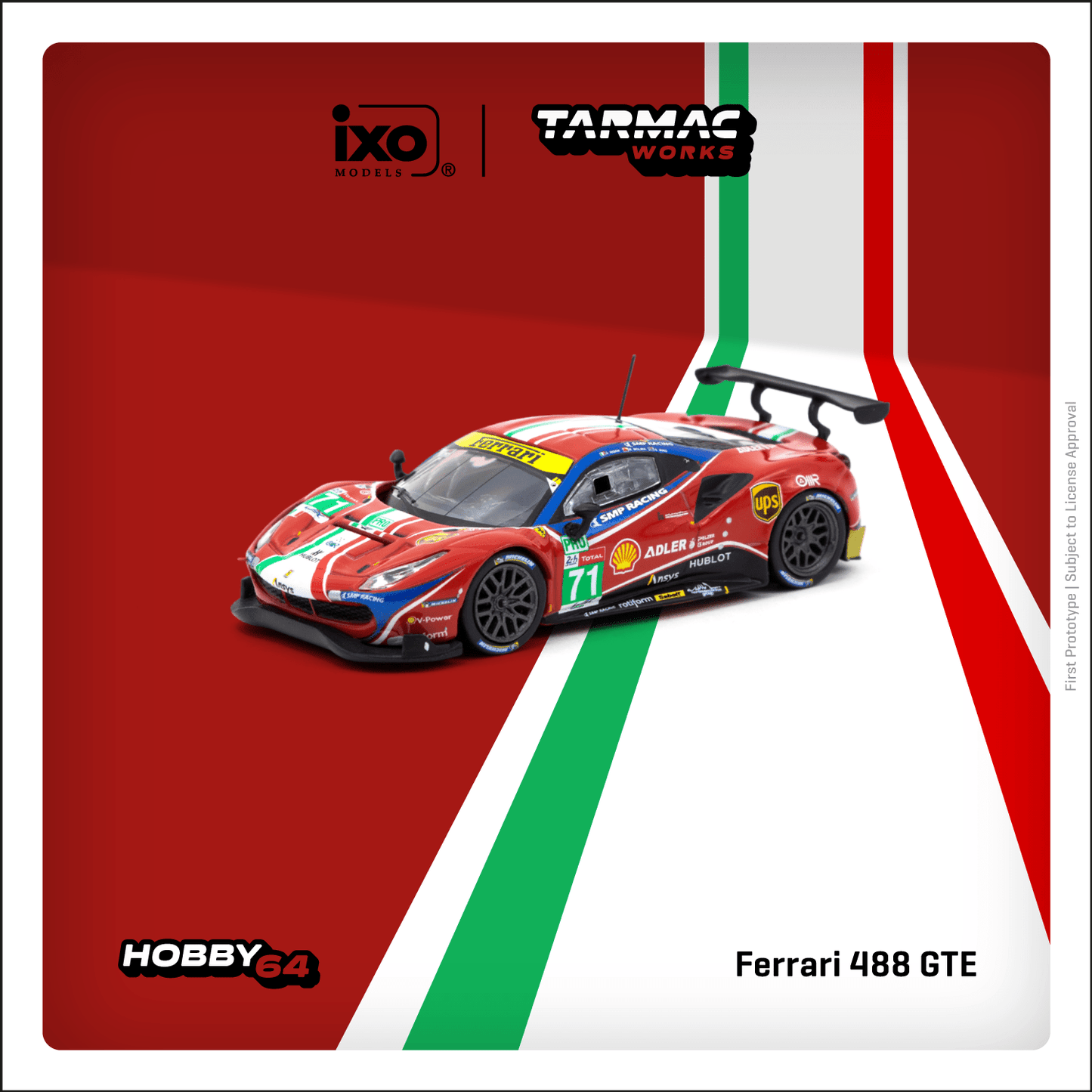 Tarmac Works 1:64 Ferrari 488 GTE 24h of Le Mans 2020 M. Molina / D. Rigon / S. Bird #71