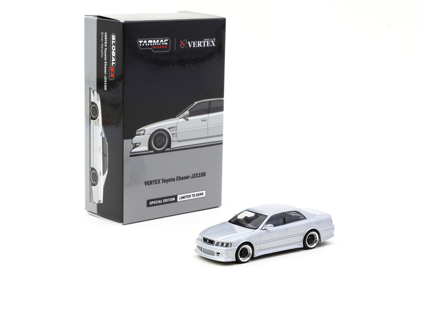 Tarmac Works VERTEX Toyota Chaser JZX100 Silver Metallic, Special Edition