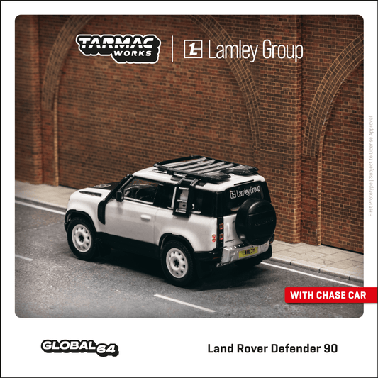 Tarmac Works 1:64 Scale Land Rover Defender 90 White Metallic Lamley Special Edition