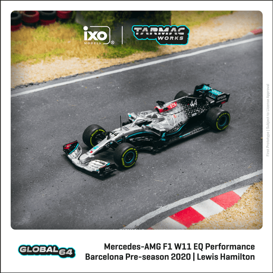 Tarmac Works 1:64 Scale Mercedes-AMG F1 W11 EQ Performance Barcelona Pre-season Testing 2020 Lewis Hamilton