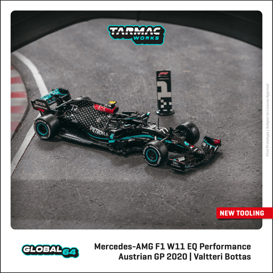 Tarmac Works 1:64 Scale Mercedes-AMG F1 W11 EQ Performance Austrian Grand Prix 2020 Winner Valtteri Bottas