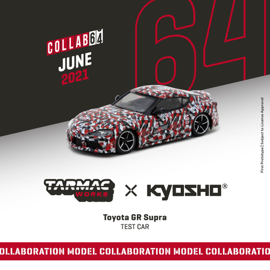 Tarmacworks 1:64 Scale Toyota GR Supra Test Car*** Collaboration with Kyosho ***