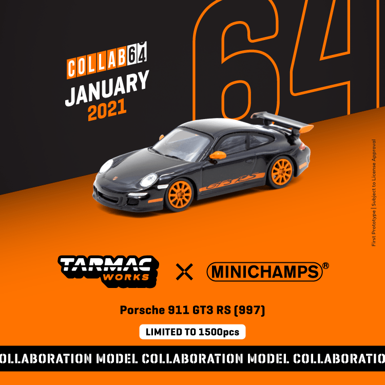 Tarmac Works x Minichamps Porsche 911 GT3 RS (997)
Black
*** Limited to 1500pcs *** Tarmacworks