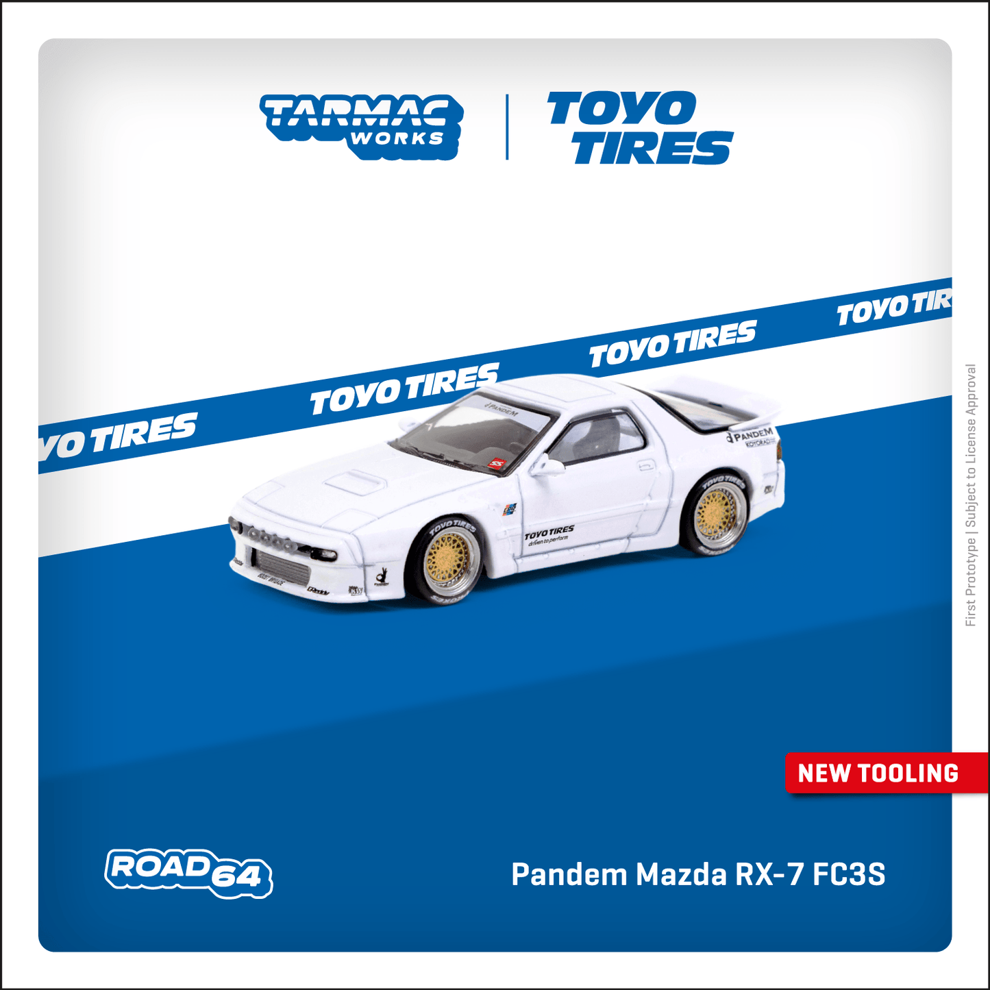 Tarmac Works 1:64 Scale Mazda Pandem Mazda RX-7 FC3S White