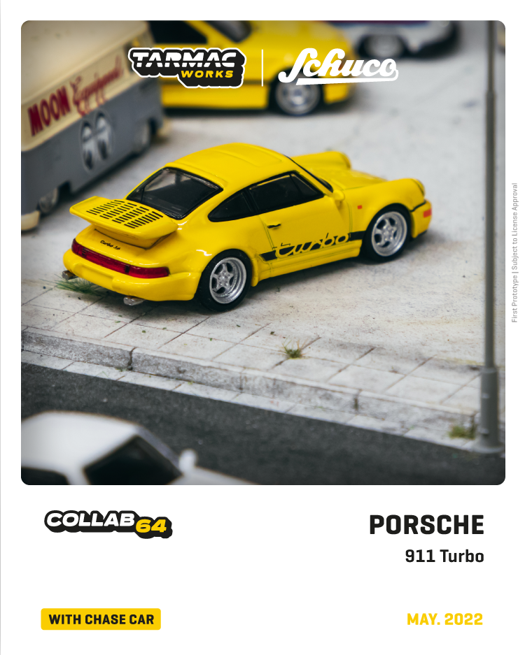 Tarmac Works X Schuco Porsche 911 Turbo (Yellow) Tarmacworks