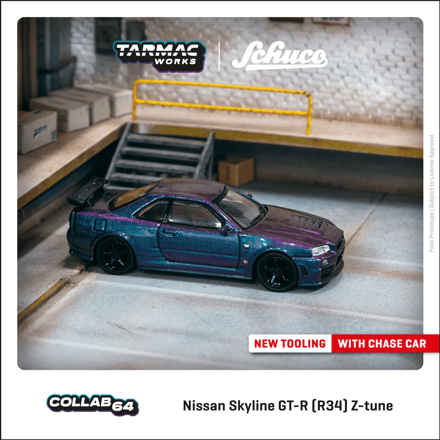 Tarmac Works x Schuco 1:64 Scale Nissan Skyline GT-R (R34) Z-tune  Midnight Purple III