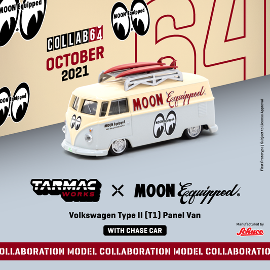 Tarmac Works x Schuco Volkswagen Type II (T1) Panel Van
Mooneyes
with Roof Rack and Surfboard