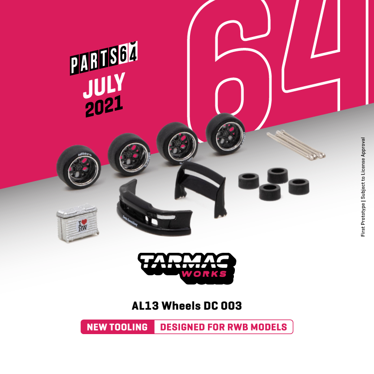 Tarmac Works AL13 Wheels DC 003 - Designed for RWB Models
Chrome / Gun metal 1:64 SCALE