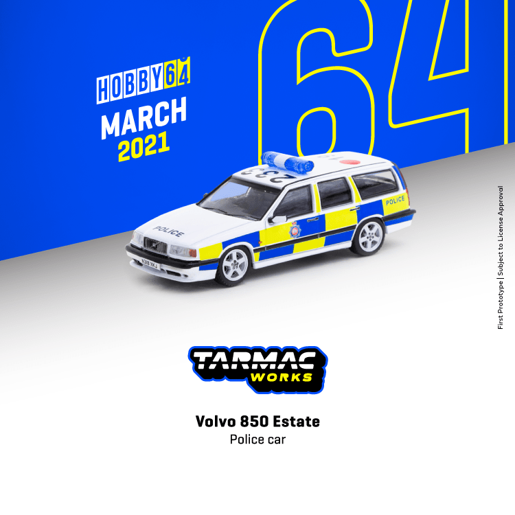Tarmac Works Scale 1:64 Volvo 850 Estate
Police car