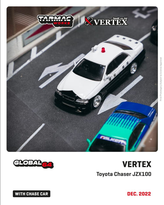 Tarmac Works x Vertex Toyota Chaser JZX100 Black / White Tarmacworks