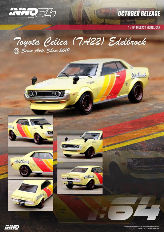 Inno64 Toyota Celica 1600GT TA22 "Edelbrock" 1:64 Scale