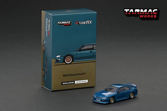 Tarmac Works x VERTEX 2022 Japan Nismo Festival exclusive Nissan Silvia S14 Blue Green Metallic
