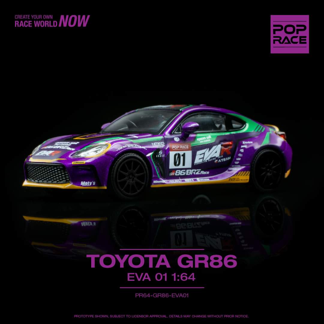 Pop Race 1:64 EVA-01 Toyota GR 86 – Mobile Garage HK