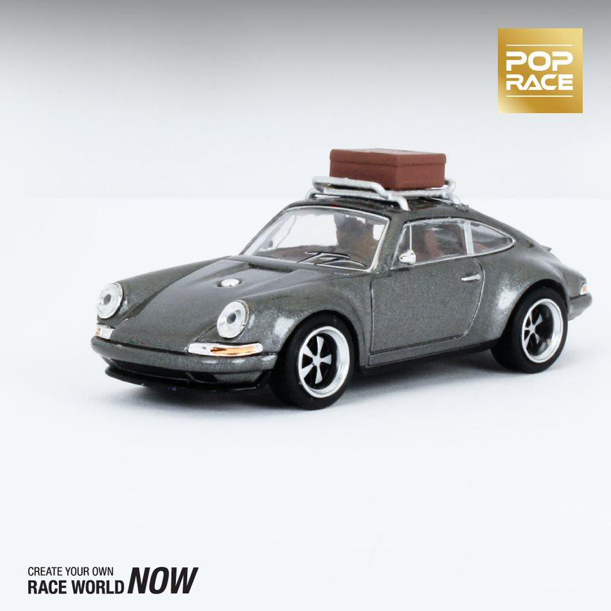 Pop Race 1:64 Scale Porsche 911 (964) Singer Grey with Luggage
