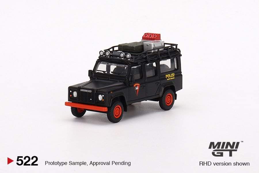 MINI GT #522 1/64 Land Rover Defender 110 Mobile Brigade Corps (KORPS BRIMOB) -EMS Exclusive
