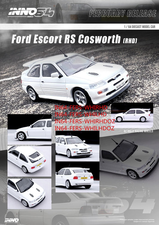 Inno64 1:64 Scale Ford Escort RS COSWORTH White