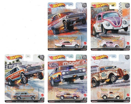 Hot Wheels Car Culture 2023 "Drag Strip" Set of 5, FPY86-957R