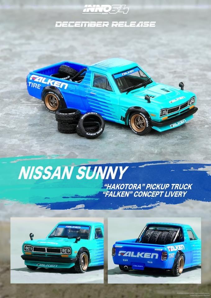 Inno64 Nissan Sunny Hakotora "Falken Tires" Pickup Truck