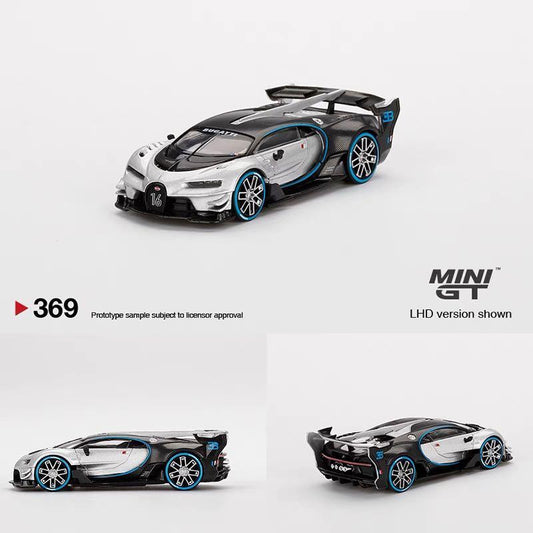 Mini GT #369 Bugatti Vision Gran Turismo Silver 1:64 scale Mini GT