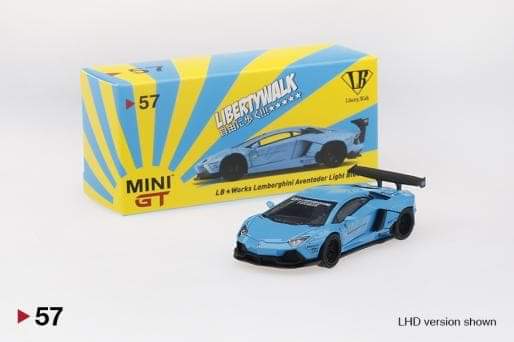 Mini GT #57 LB Works Lamborghini Aventador Blue